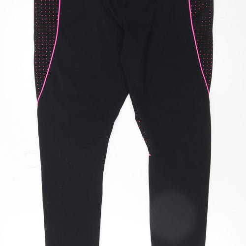 Workout Women Black Pink Large Leggings Nylon Stretch Activewear
