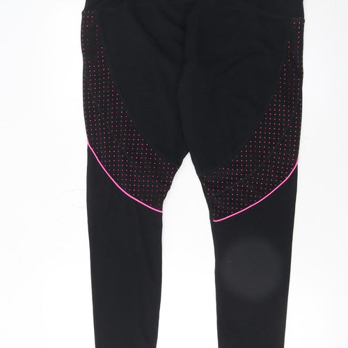 Workout Women Black Pink Large Leggings Nylon Stretch Activewear