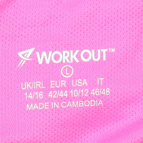 Workout Women Black Pink Large Leggings Nylon Stretch Activewear