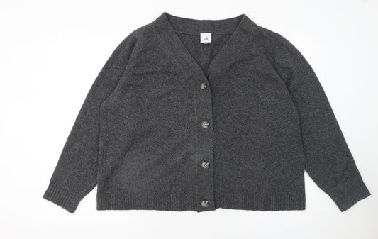 Cabi Womens Grey V-Neck Button Cardigan Jumper Size S