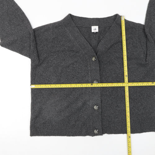 Cabi Womens Grey V-Neck Button Cardigan Jumper Size S