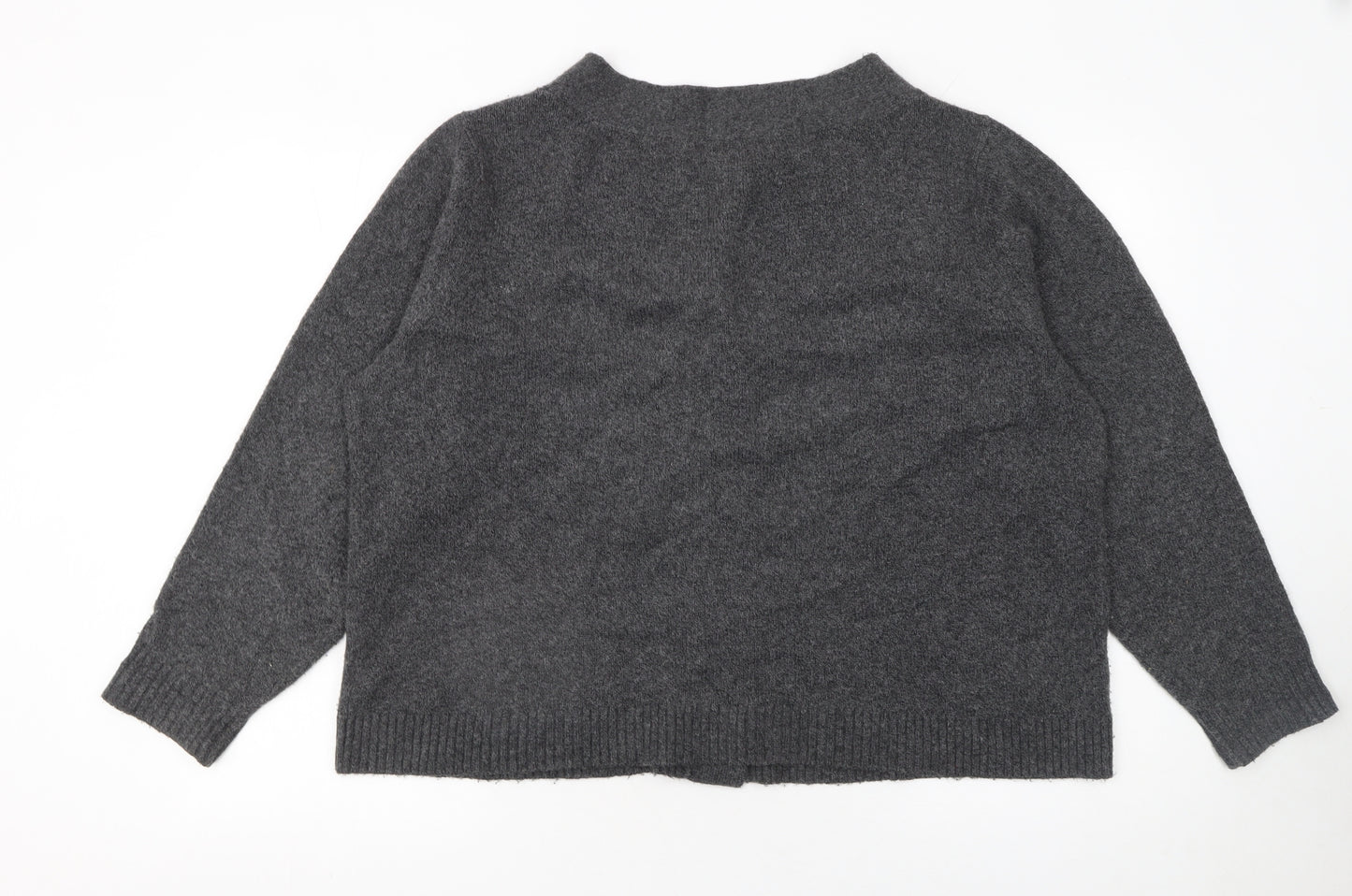 Cabi Womens Grey V-Neck Button Cardigan Jumper Size S