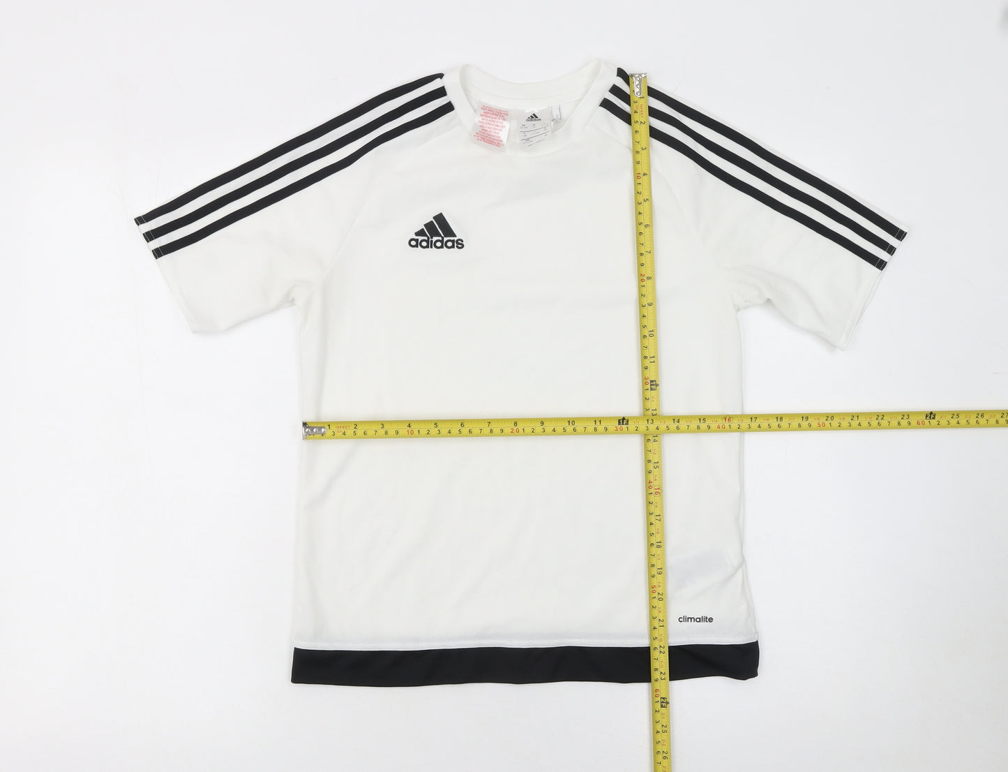 Adidas Boys White Short Sleeve Climalite Sports T-Shirt 13-14 Years