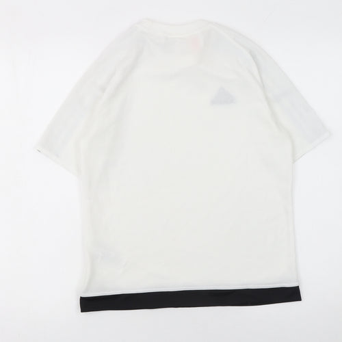Adidas Boys White Short Sleeve Climalite Sports T-Shirt 13-14 Years