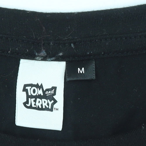 Tom and Jerry Men's Black Graphic Print T-Shirt Size M