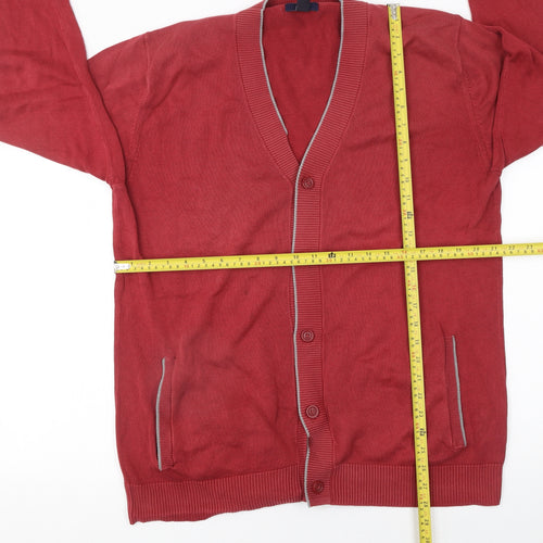 Gap Men's Red Cotton V-Neck Button Cardigan XL