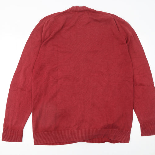 Gap Men's Red Cotton V-Neck Button Cardigan XL