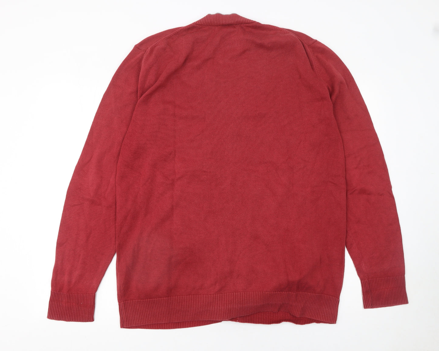Gap Men's Red Cotton V-Neck Button Cardigan XL