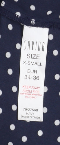 Savida Women’s Blue Polka Dot Camisole Tank Top XS