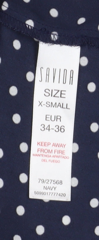 Savida Women’s Blue Polka Dot Camisole Tank Top XS