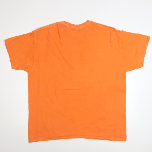 Urban Outfitters Men's Orange Peace Graphic Oversized T-Shirt M
