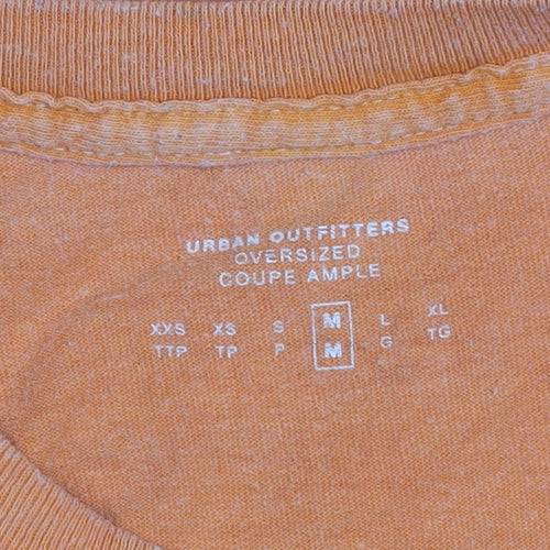 Urban Outfitters Men's Orange Peace Graphic Oversized T-Shirt M