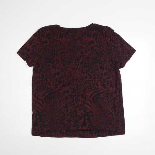 Marks and Spencer Women’s Brown Animal Print Short Sleeve T-Shirt Size 16