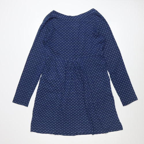 Joules Womens Blue Cotton Animal Print Fit & Flare Dress Size 10