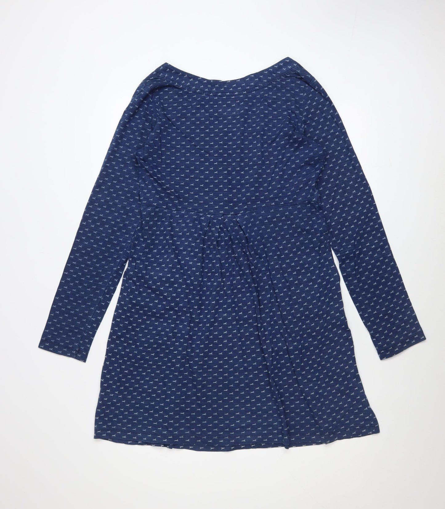 Joules Womens Blue Cotton Animal Print Fit & Flare Dress Size 10