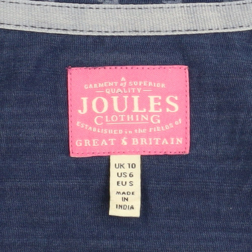 Joules Womens Blue Cotton Animal Print Fit & Flare Dress Size 10