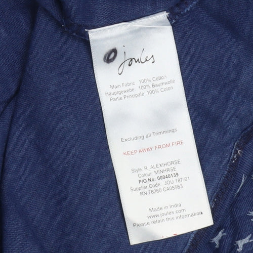 Joules Womens Blue Cotton Animal Print Fit & Flare Dress Size 10