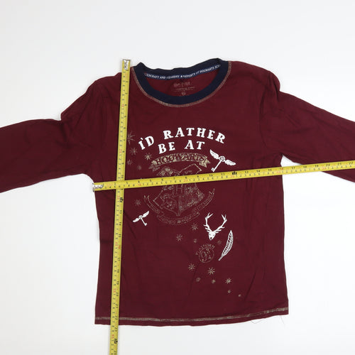 Harry Potter Womens Red XS Long Sleeve T-Shirt Nightshirt Hogwarts