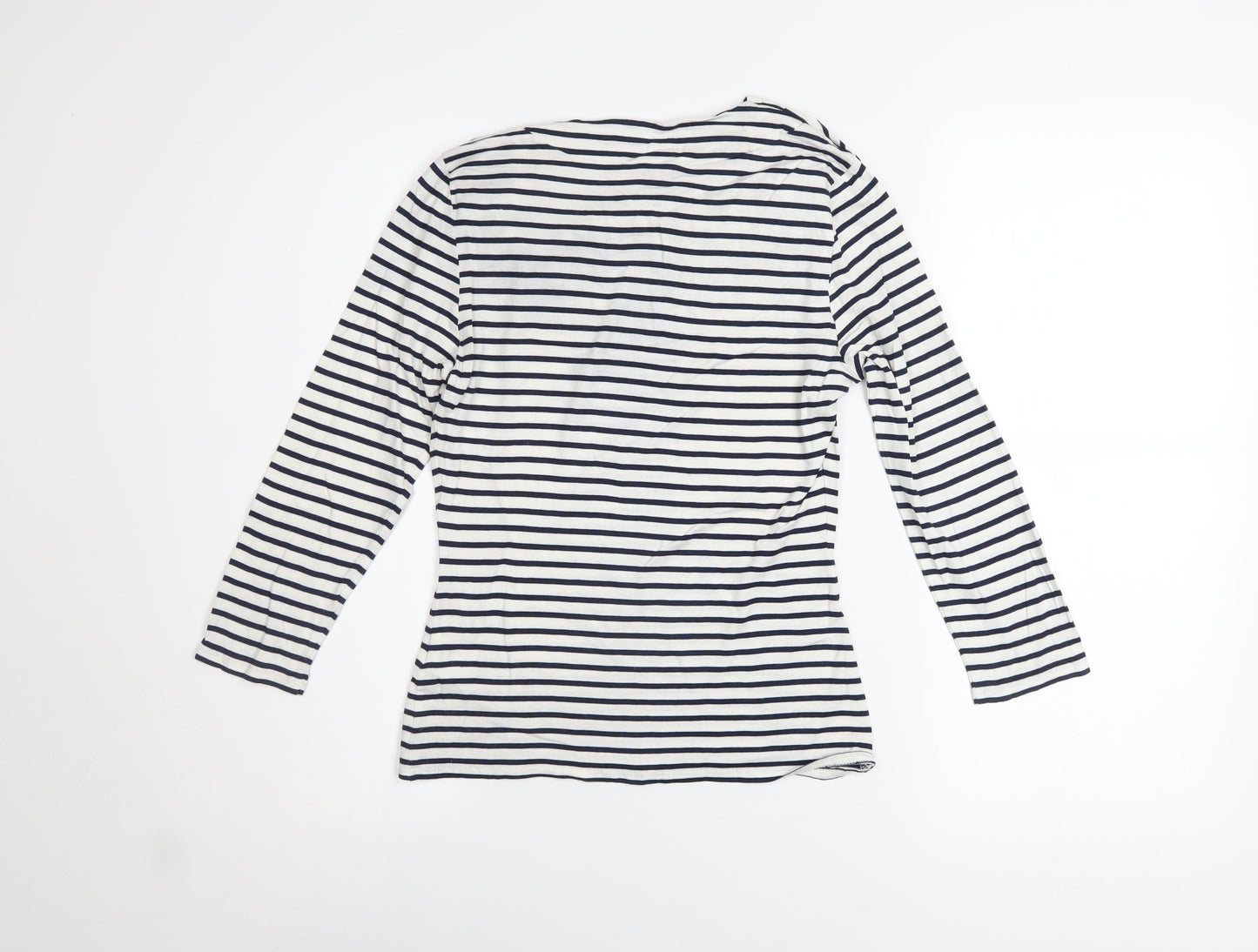 Phase Eight Women’s Navy White Striped Cowl Neck Long Sleeve Top Size 8