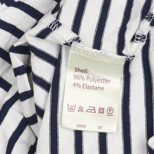 Phase Eight Women’s Navy White Striped Cowl Neck Long Sleeve Top Size 8