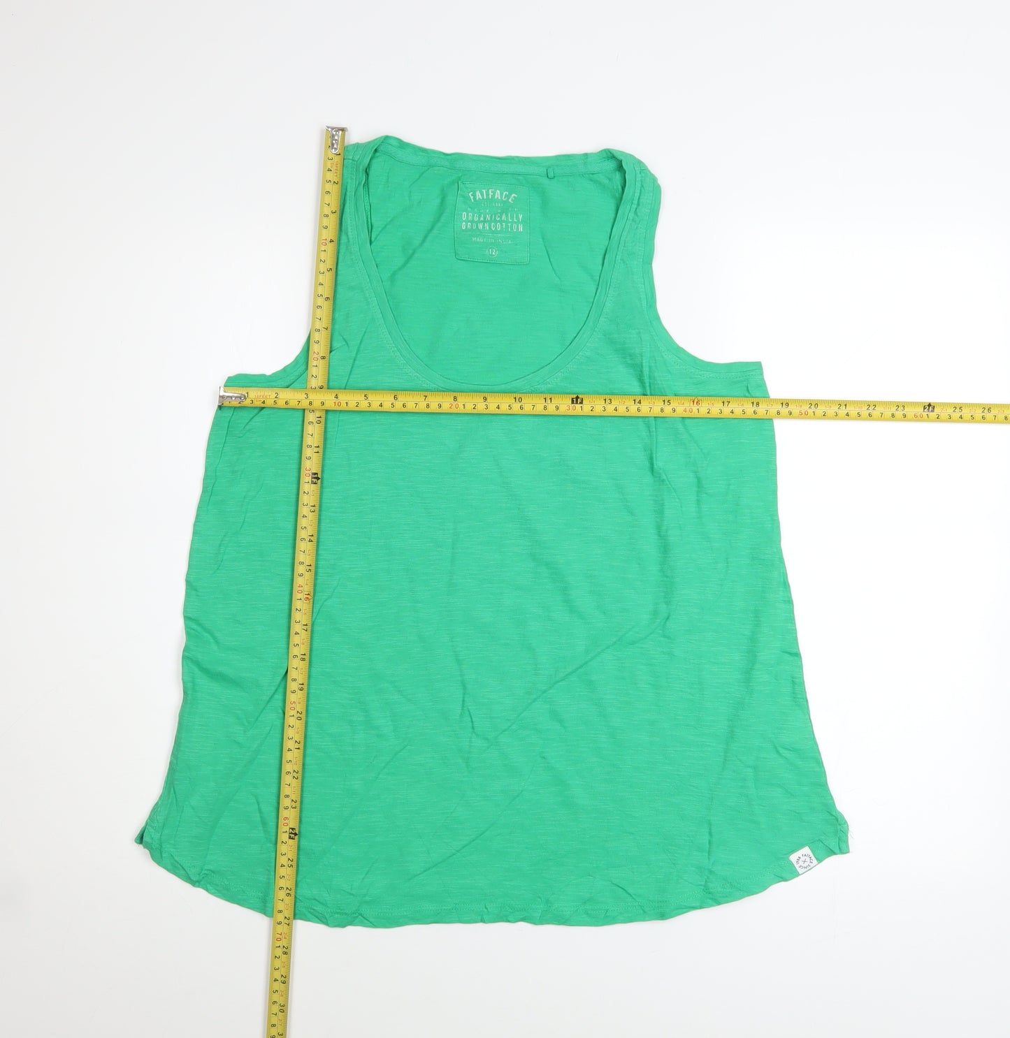 FatFace Women's Green Organic Cotton Tank Top Size 12