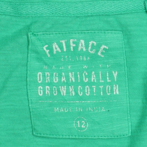 FatFace Women's Green Organic Cotton Tank Top Size 12