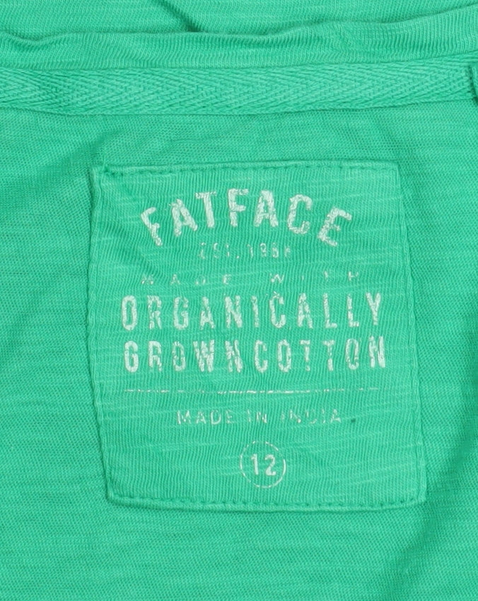 FatFace Women's Green Organic Cotton Tank Top Size 12