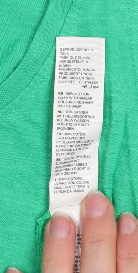 FatFace Women's Green Organic Cotton Tank Top Size 12