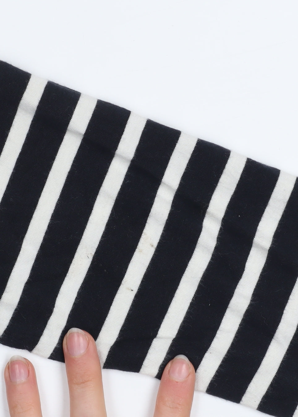 Warehouse Women’s Black White Striped Off Shoulder Top UK 10 Cotton Blend