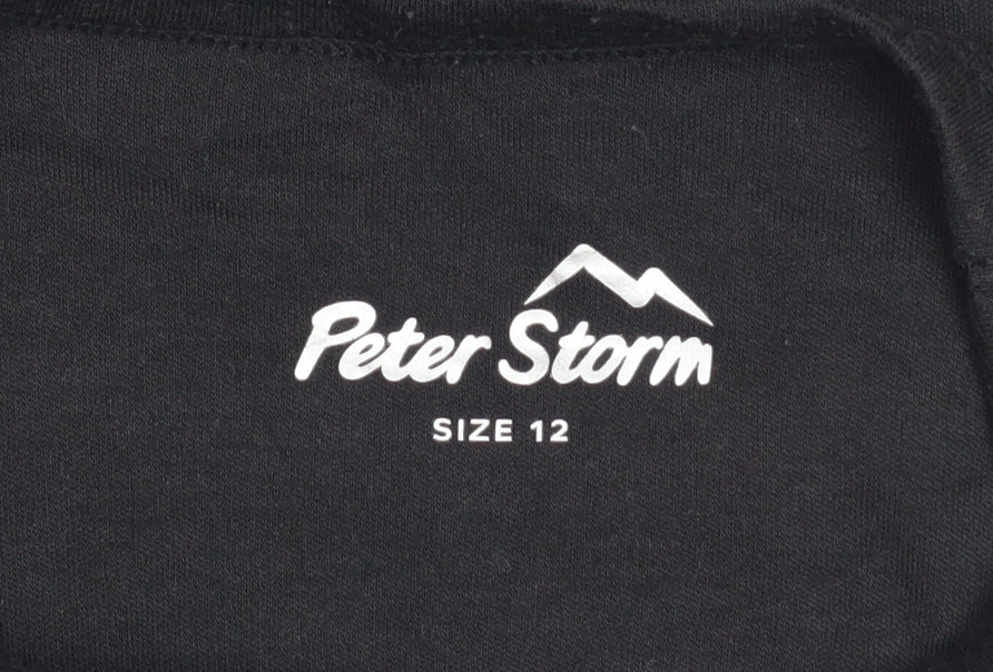 Peter Storm Womens Black Size 12 Basic Short Sleeve T-Shirt