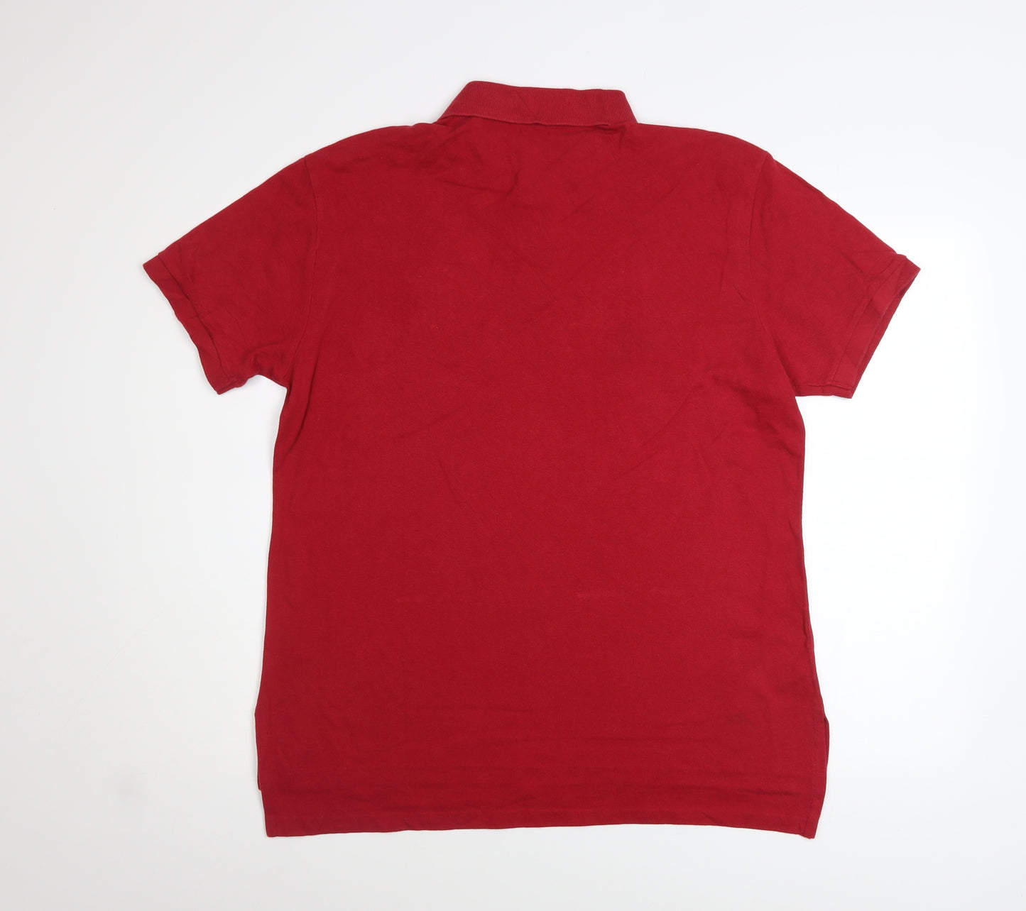 Ralph Lauren Men's Red Cotton Polo Shirt L Custom Fit