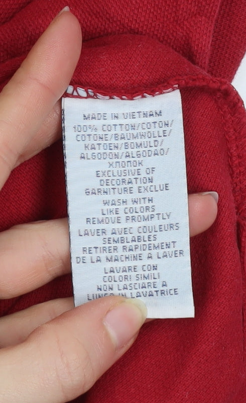 Ralph Lauren Men's Red Cotton Polo Shirt L Custom Fit