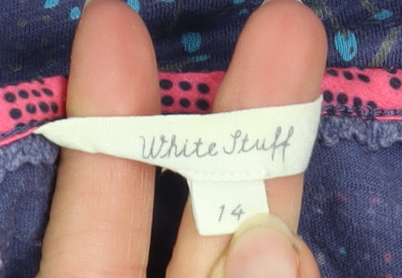 White Stuff Women’s Purple Floral Cotton Shift Dress Size 14