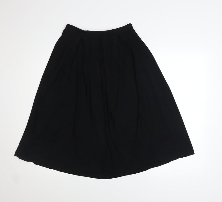 ASOS Women’s Black Midi A-Line Skirt Size 10 Viscose Lightweight