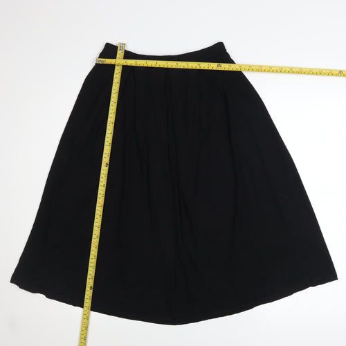ASOS Women’s Black Midi A-Line Skirt Size 10 Viscose Lightweight