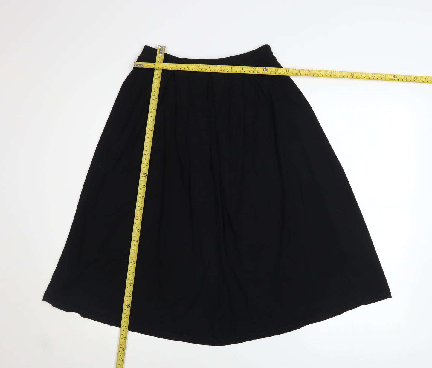 ASOS Women’s Black Midi A-Line Skirt Size 10 Viscose Lightweight