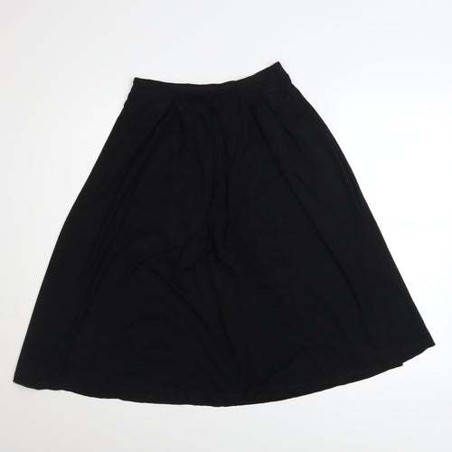 ASOS Women’s Black Midi A-Line Skirt Size 10 Viscose Lightweight