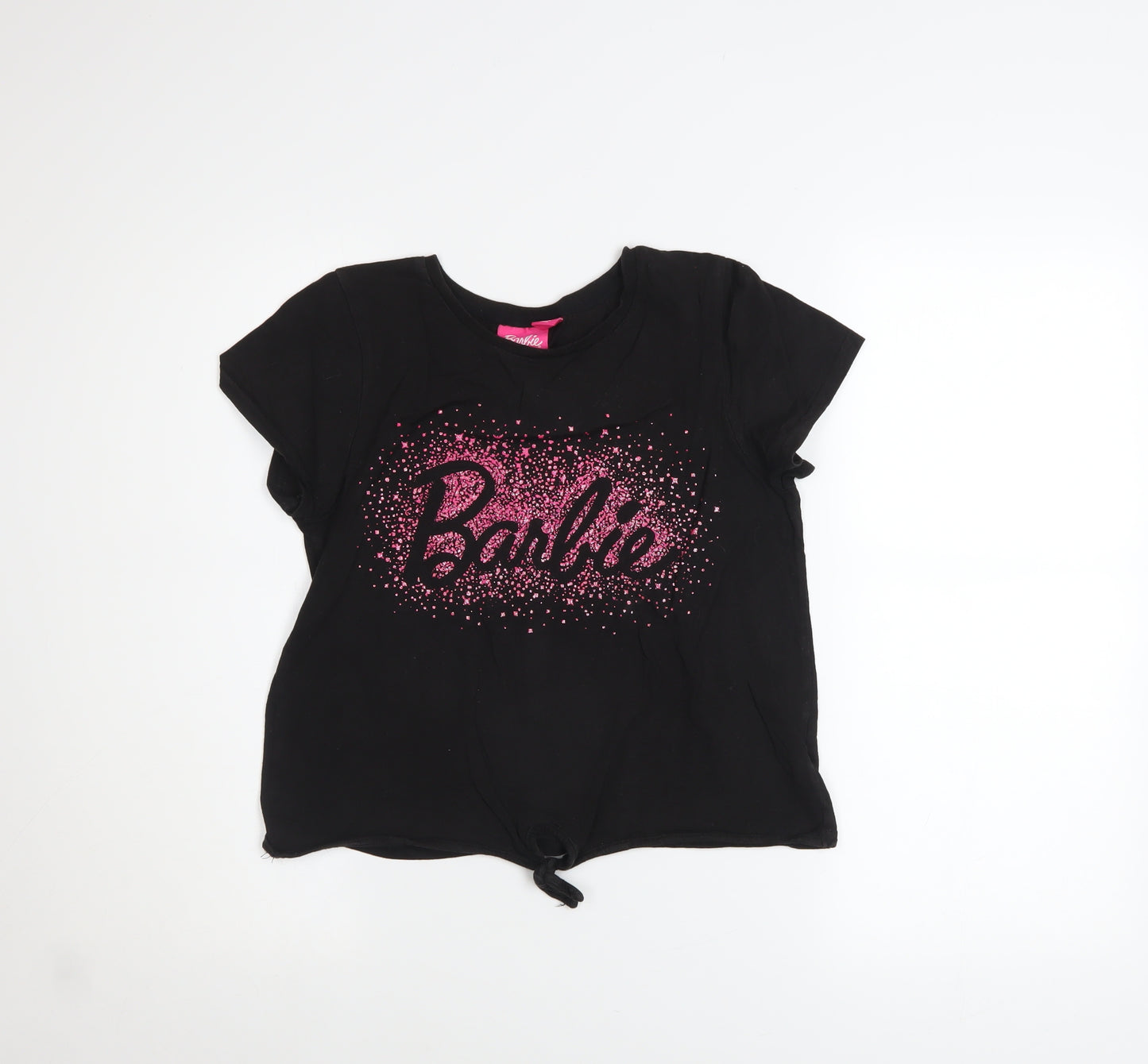 Barbie Girls Black Short Sleeve Glitter Logo T-Shirt 13-14 Years