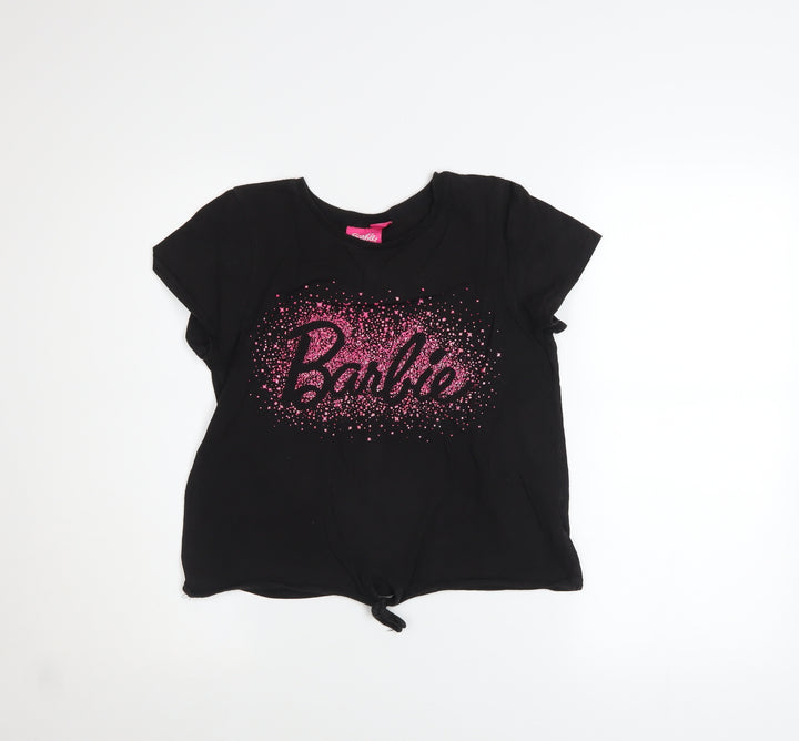 Barbie Girls Black Short Sleeve Glitter Logo T-Shirt 13-14 Years