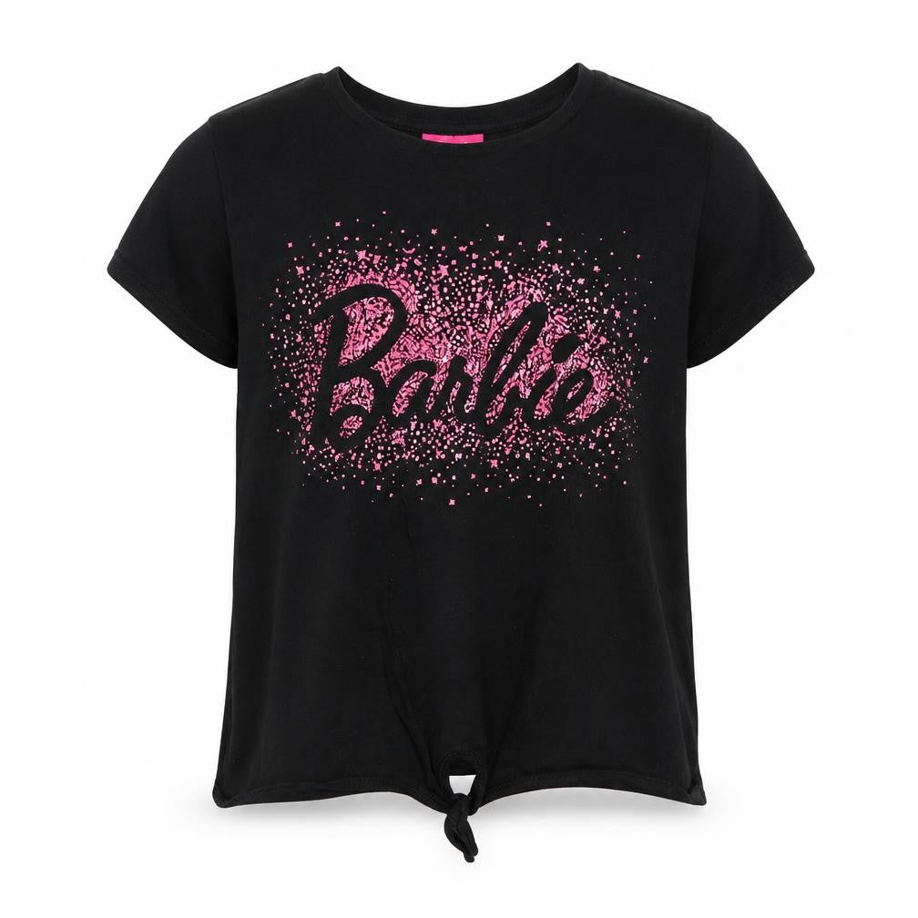 Barbie Girls Black Short Sleeve Glitter Logo T-Shirt 13-14 Years