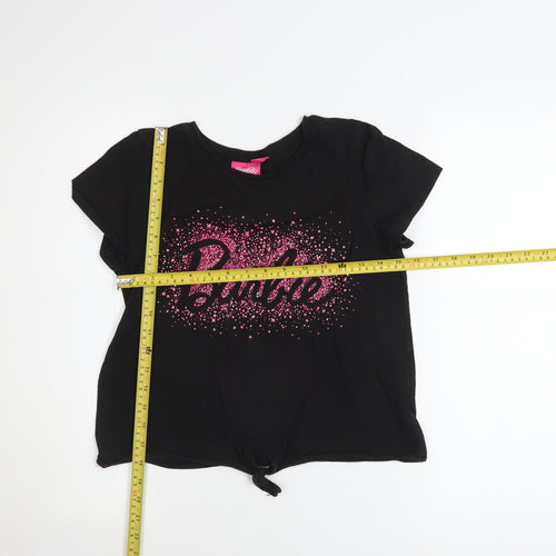 Barbie Girls Black Short Sleeve Glitter Logo T-Shirt 13-14 Years