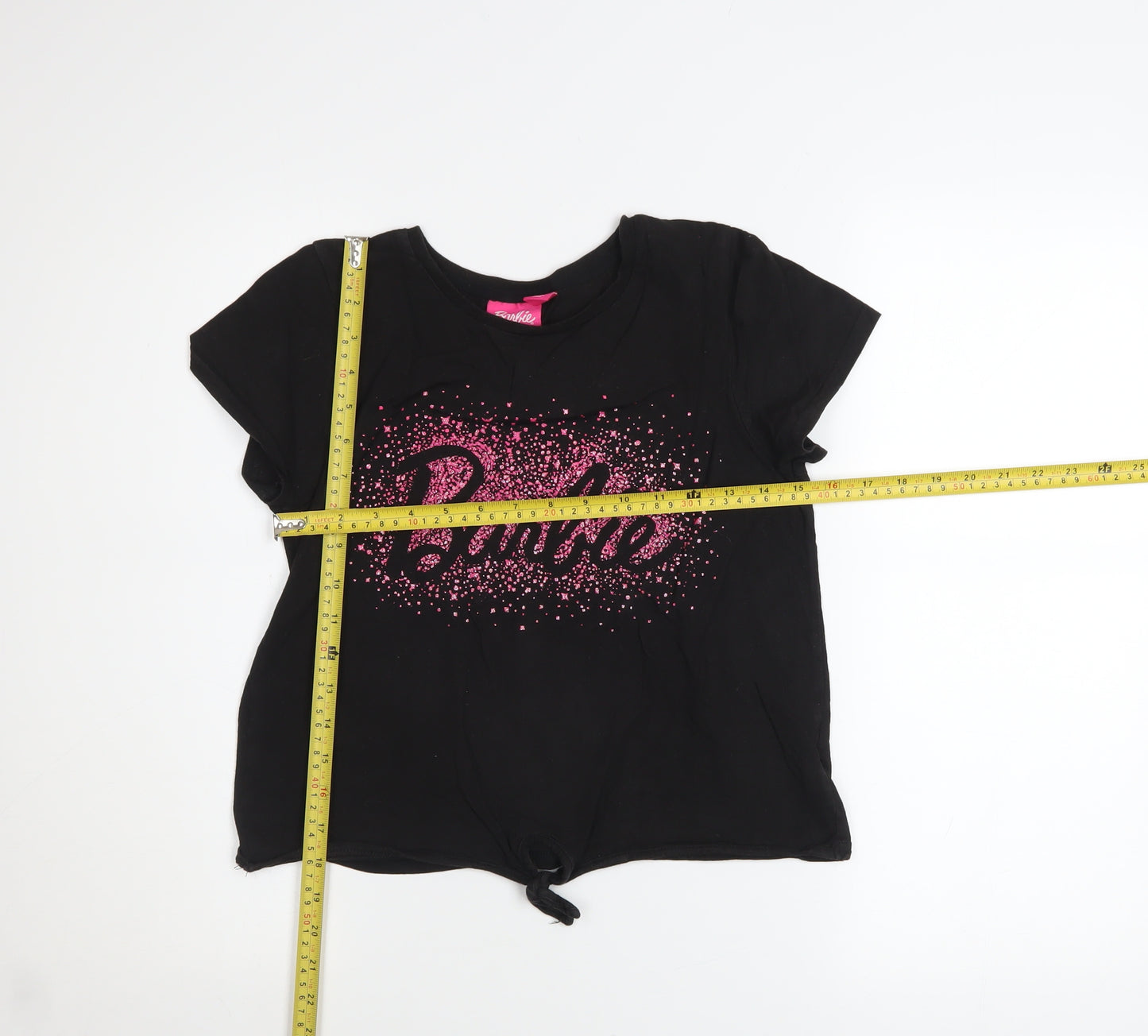 Barbie Girls Black Short Sleeve Glitter Logo T-Shirt 13-14 Years