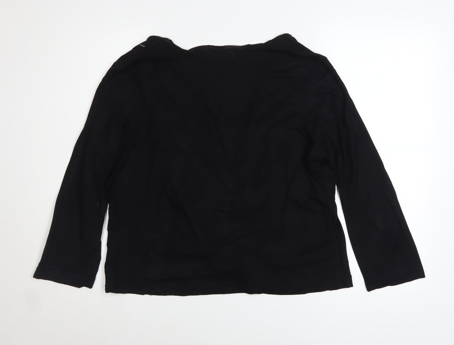 Wallis Women’s Black Floral Embroidered Scoop Neck Jumper Size 12