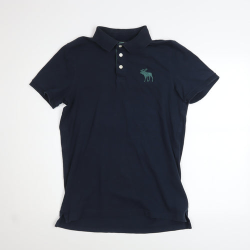 Abercrombie & Fitch Men's Blue Slim Fit Polo Shirt Size M