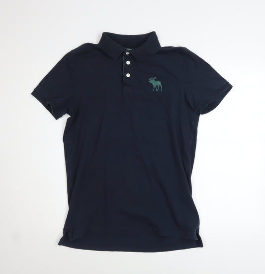 Abercrombie & Fitch Men's Blue Slim Fit Polo Shirt Size M