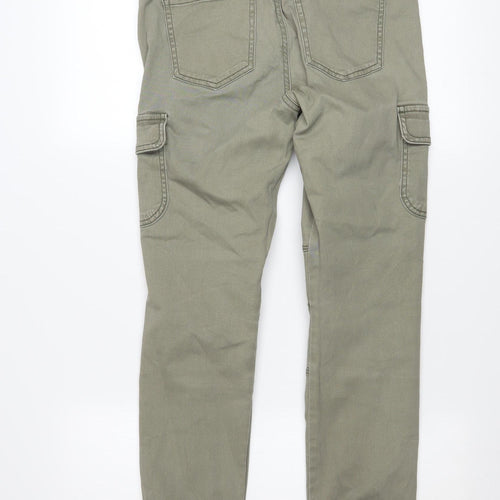 Vero Moda Women's Green Cargo Jeans Size M Regular Fit Stretch Denim