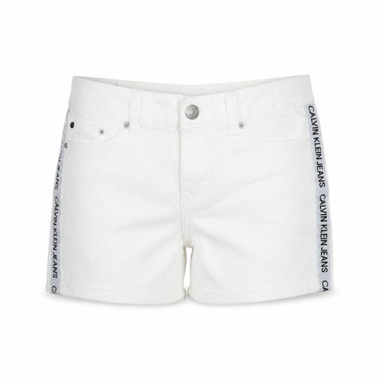 Calvin Klein Girls White Chino Shorts 10 Years Stretch Cotton Twill