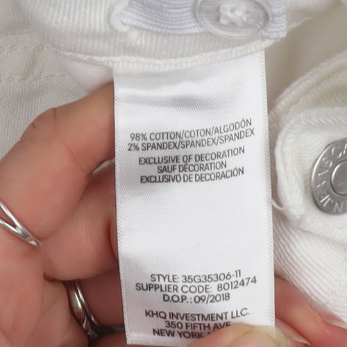 Calvin Klein Girls White Chino Shorts 10 Years Stretch Cotton Twill