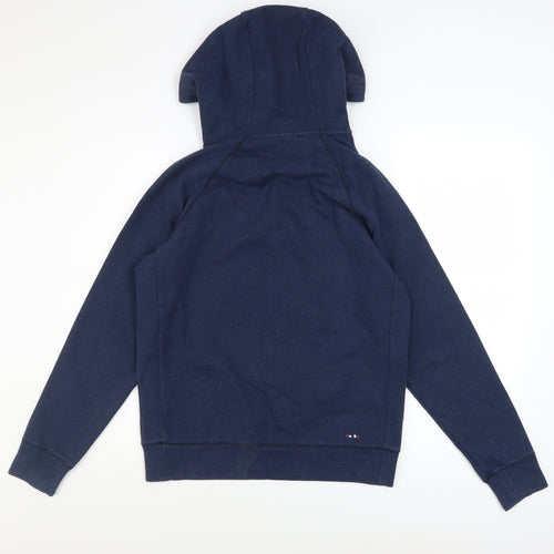 Napapijri Men's Blue Pullover Hoodie Size S Regular Fit Logo Fleece