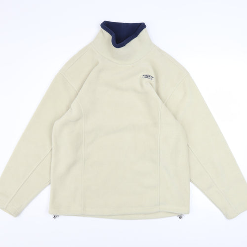 Umbro Boys Beige Fleece Pullover Sweatshirt 14 Years High Neck Winter Top
